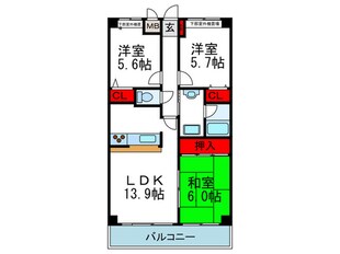 ル・アン緑地の物件間取画像